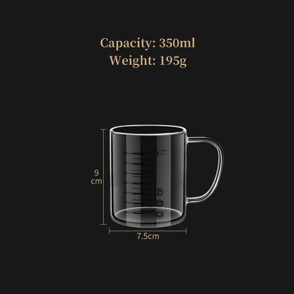 Borosilicate Glass Measuring Beaker Mug – 400ml Milk Cup with Handle